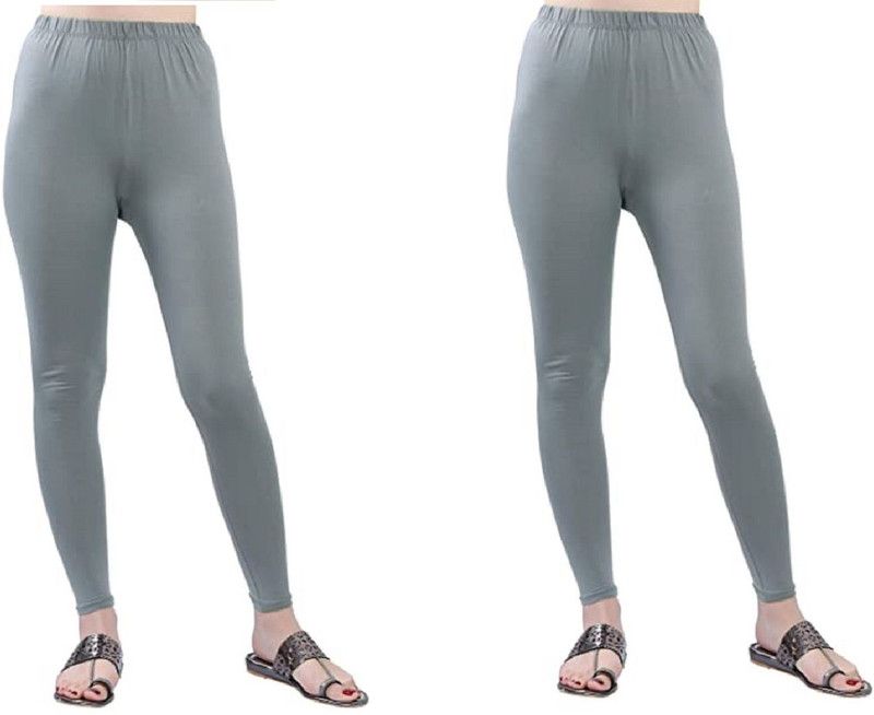 SKF Ankle Length Ethnic Wear Legging  (Grey, Grey, Solid)