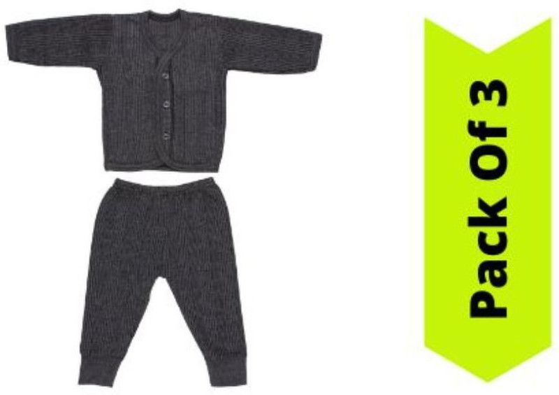 Top - Pyjama Set Thermal For Baby Boys  (Grey, Pack of 3)