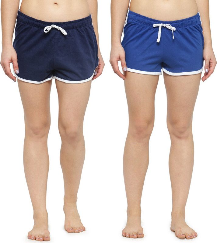 Pack of 2 Solid Women Multicolor Night Shorts