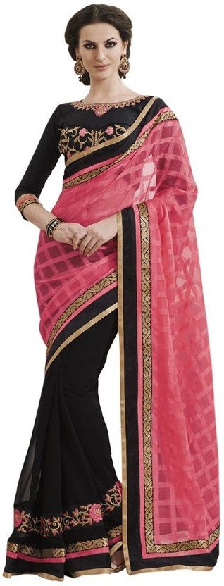 Self Design Bollywood Handloom Georgette Saree  (Magenta)