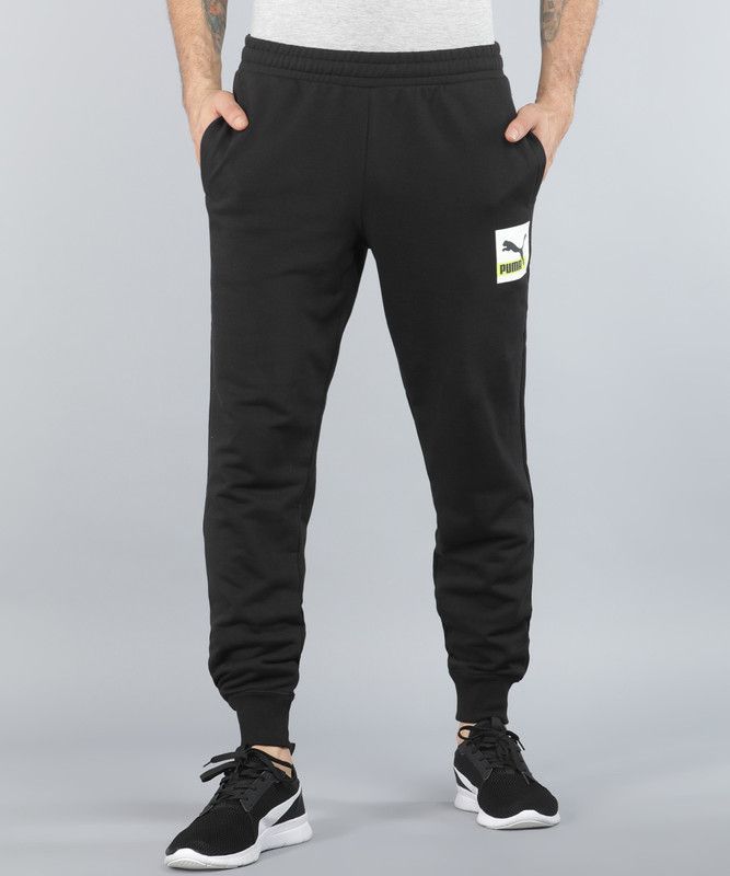 Brand Love Sweatpants Men Solid Black Track Pants
