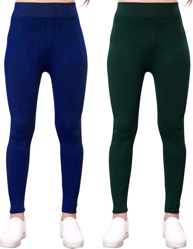 Ziya Ankle Length Western Wear Legging  (Dark Blue, Dark Green, Solid)