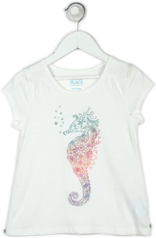 Girls Polycotton Knit Top  (White, Pack of 1)