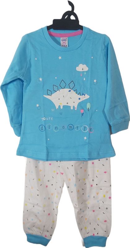 Baby Girls Casual T-shirt Legging  (Light Blue)