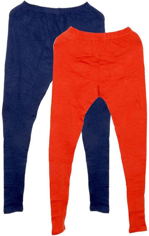 IndiWeaves Ankle Length Ethnic Wear Legging  (Orange, Solid)