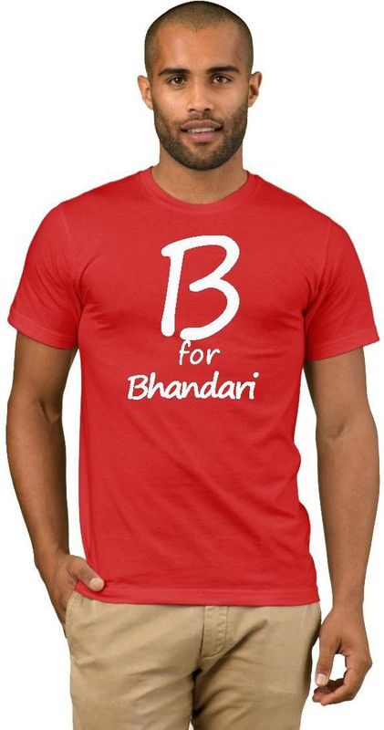 Bhandari College Stylish 29 Men Printed Round Neck Cotton Blend Red T-Shirt