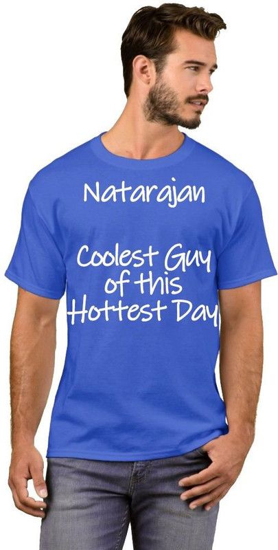 Natarajan Coolest Guy 43 Men Printed Round Neck Cotton Blend White, Blue T-Shirt