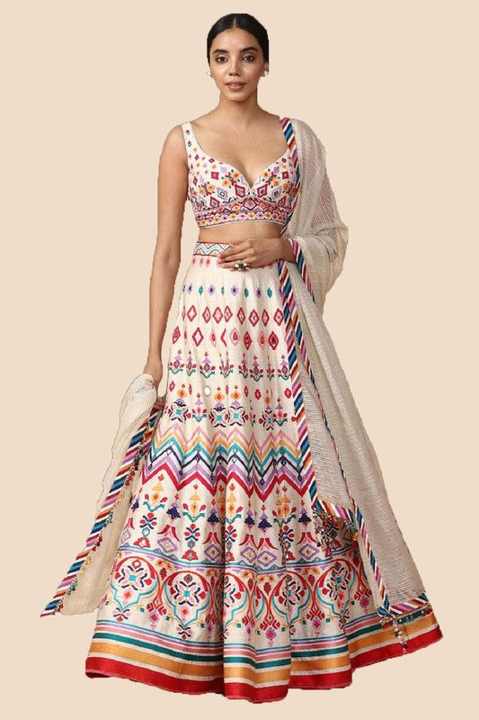 Digital Print Semi Stitched Lehenga Choli  (Maroon, Brown)