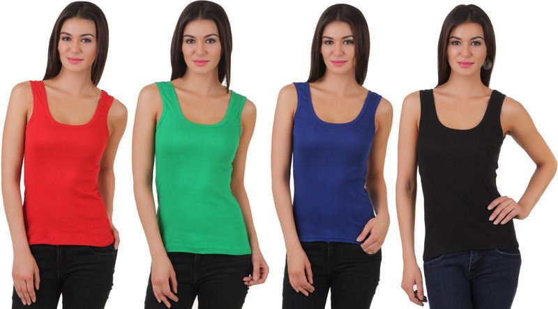 Women Red, Green, Blue, Black Tank Top/Vest