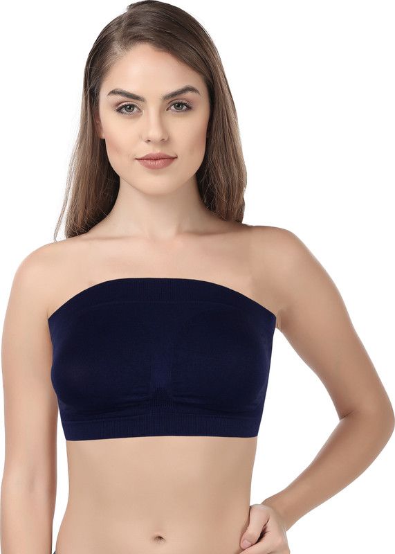 Women Bandeau/Tube Non Padded Bra  (Dark Blue)