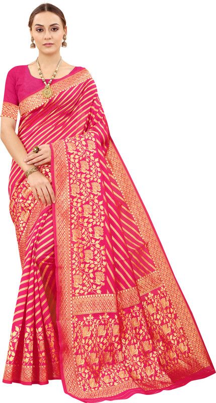 Self Design, Woven Banarasi Art Silk Saree  (Pink)