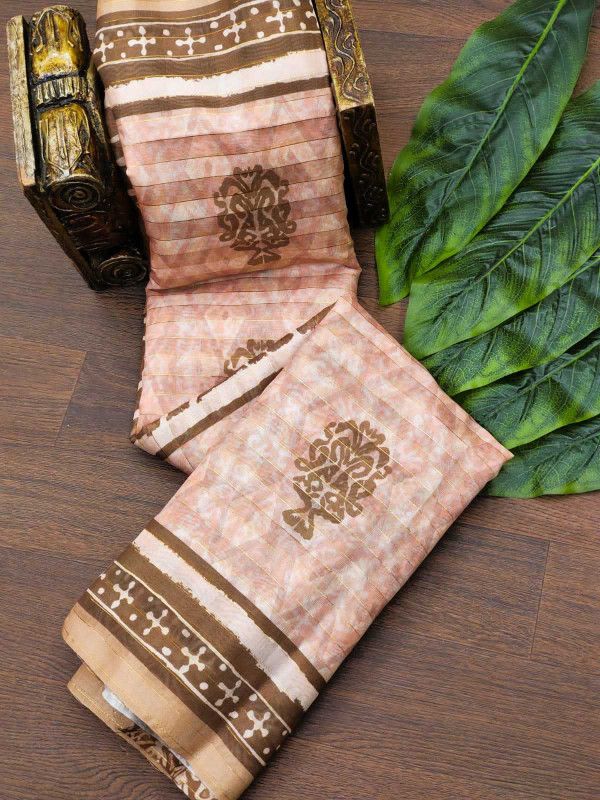 Self Design, Checkered Bhagalpuri Jacquard Saree  (Pink)