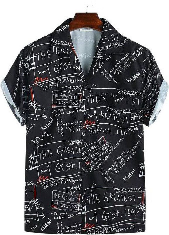 Men Regular Fit Printed Lapel Collar Party Shirt