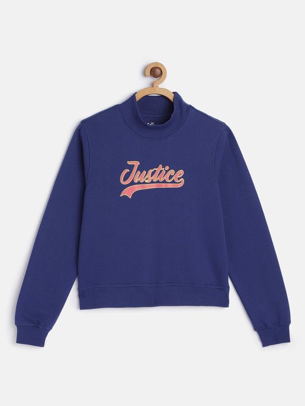 Girls Full Sleeve Printed Reversible Sweatshirt