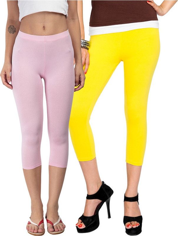 6037-64c,6037 Women Yellow, Pink Capri