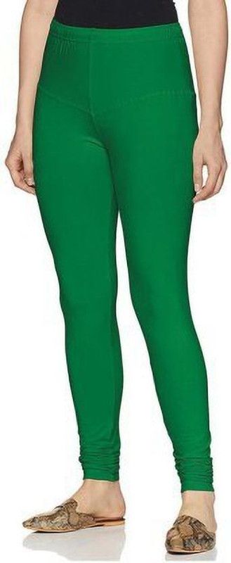 manra Churidar Western Wear Legging  (Green, Solid)