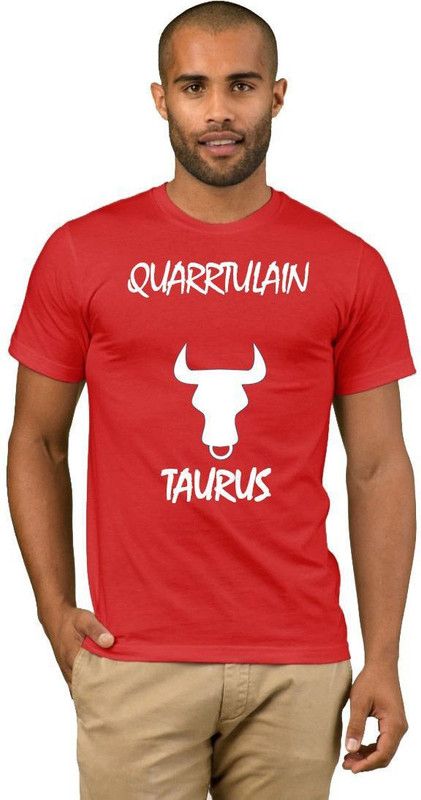 Quarrtulain Zodiac Taurus Style Fashion V04 Men Printed Round Neck Cotton Blend Red T-Shirt