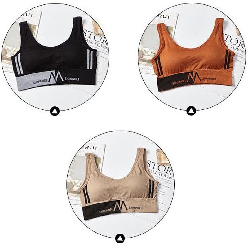 Pack of 3 Women Cami Bra Lightly Padded Bra  (Black, Orange, Beige)