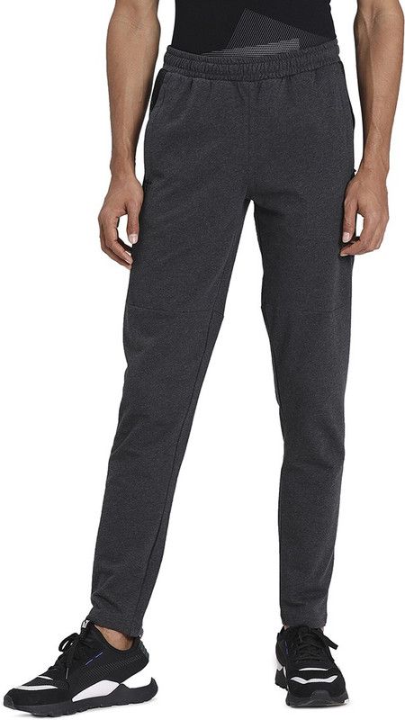Mesh Overlay Sweat Pants TR Men Solid Grey Track Pants