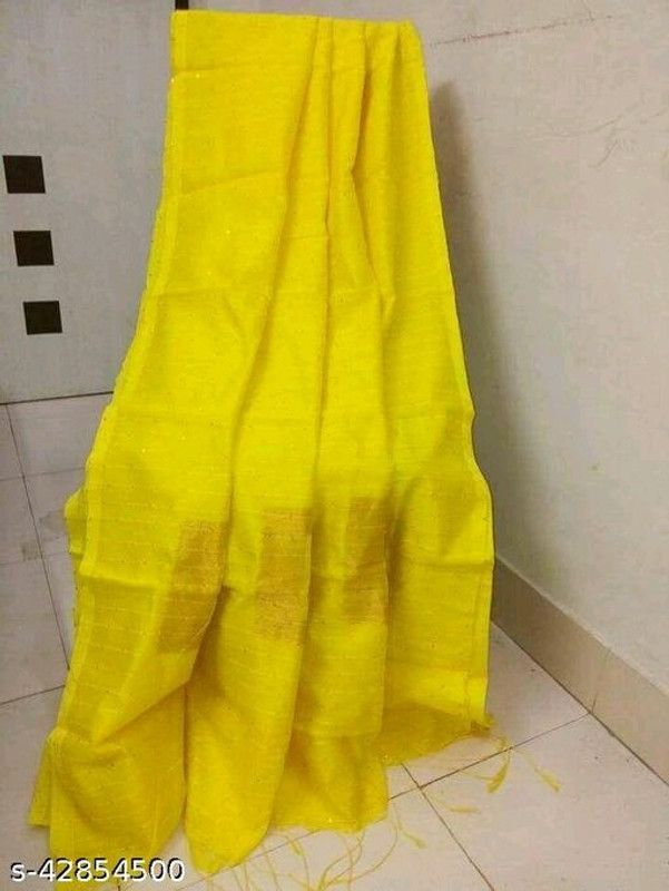 Daily Wear Cotton Silk Saree  (Yellow)