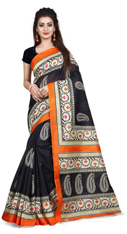 Embellished Bandhani Silk Blend Saree  (Multicolor)