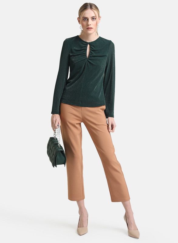 Women Regular Fit Beige Modal Trousers