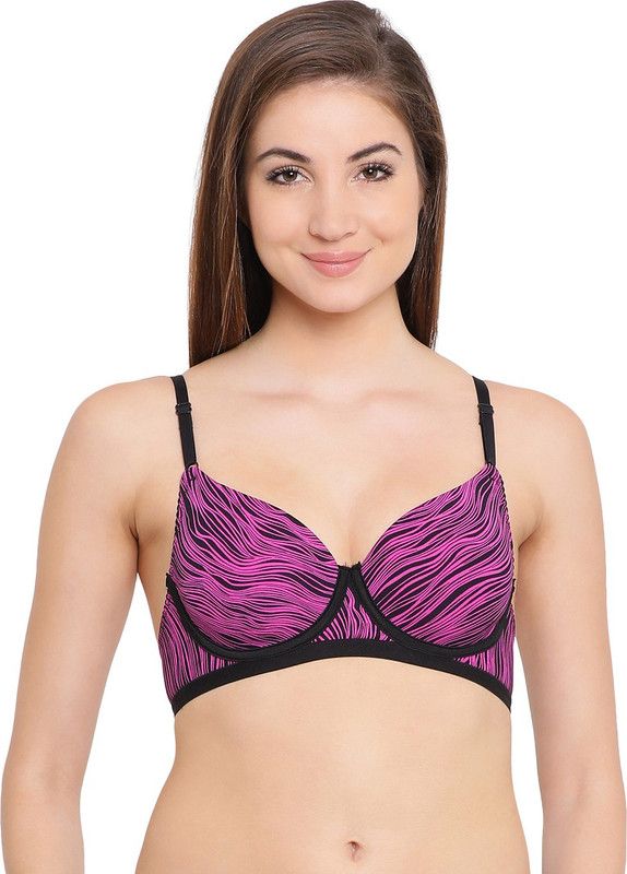Women Push-up Lightly Padded Bra  (Purple, Black)
