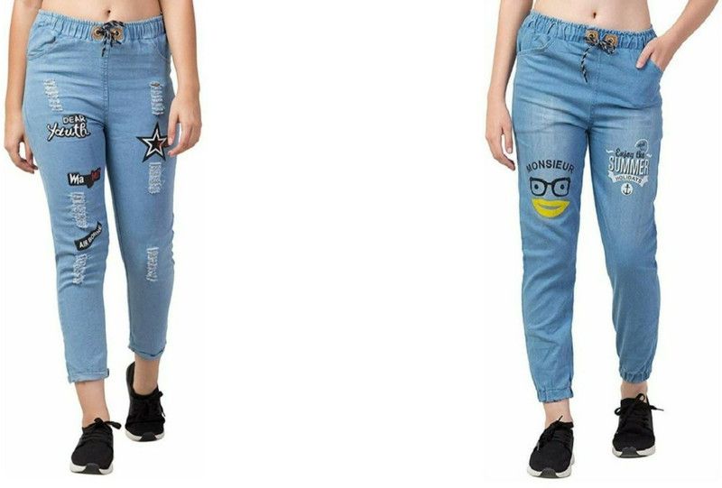 Women Slim Mid Rise Blue Jeans  (Pack of 2)