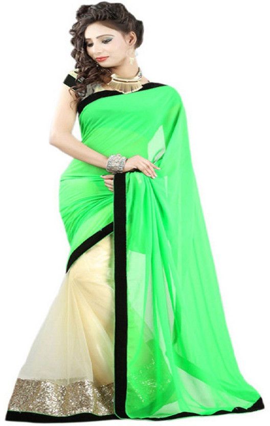 Self Design, Solid/Plain Bollywood Handloom Cotton Blend Saree  (Green)