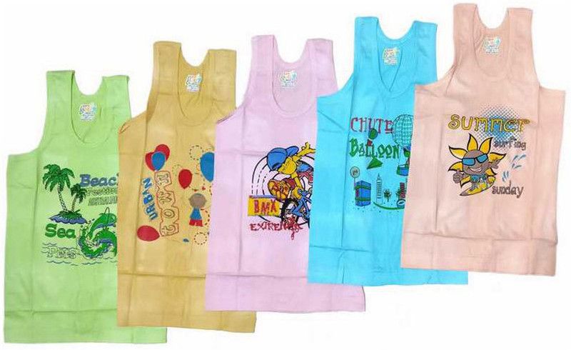 Vest For Baby Boys & Baby Girls Cotton Blend  (Multicolor, Pack of 5)