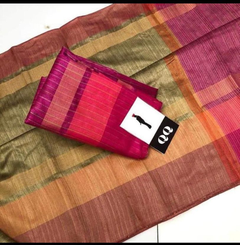 Solid/Plain Bollywood Silk Blend Saree  (Cream)
