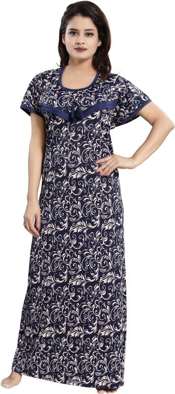 Women Maternity/Nursing Nighty  (Dark Blue)