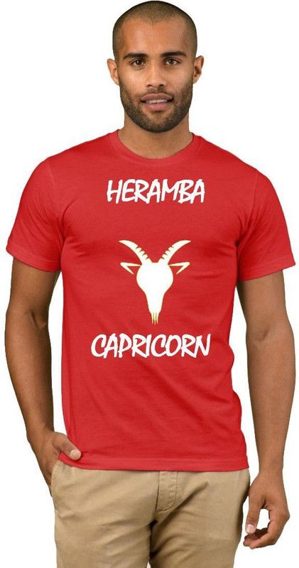 Heramba Zodiac Capricorn Style Fashion V12 Men Printed Round Neck Cotton Blend Red T-Shirt