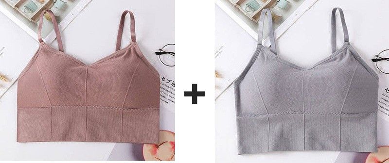 Women Sports Lightly Padded Bra  (Brown, Grey)