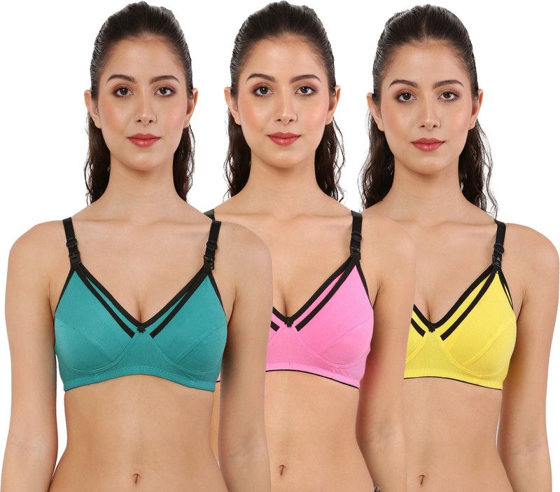 Women Maternity/Nursing Non Padded Bra  (Multicolor)