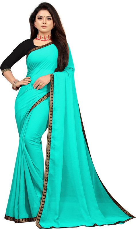 Self Design Jamdani Georgette Saree  (Blue)