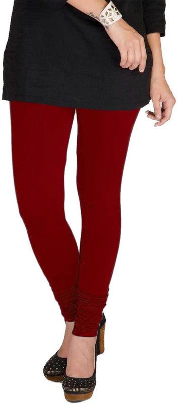 tbz Churidar Ethnic Wear Legging  (Maroon, Solid)