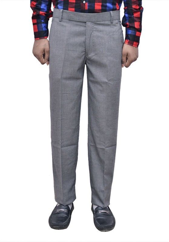 Men Regular Fit White Viscose Rayon Trousers