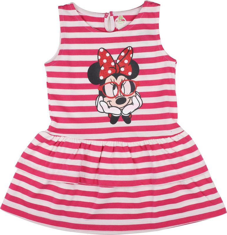Minnie Baby Girls Above Knee Casual Dress  (Pink, Sleeveless)