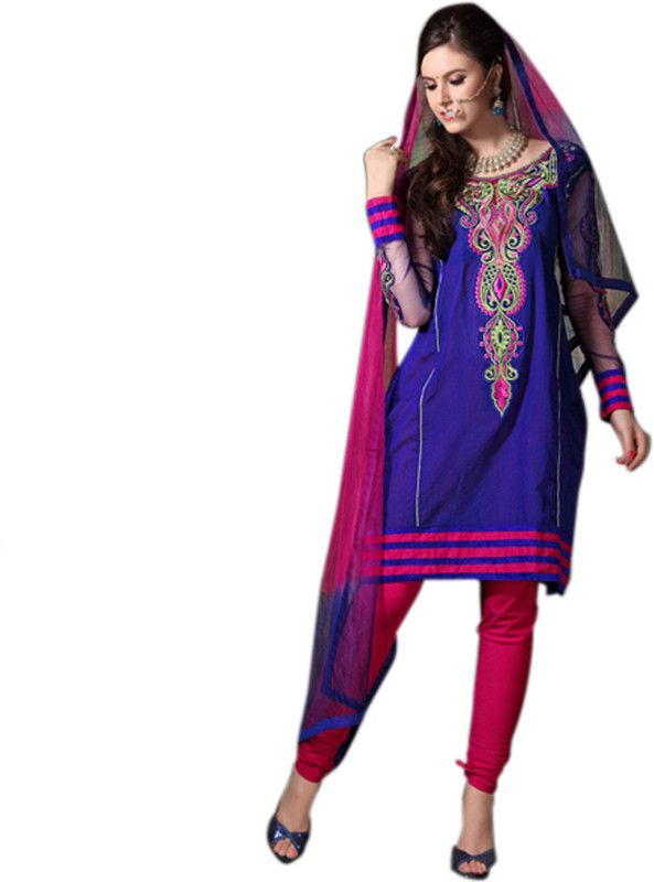 Unstitched Crepe Salwar Suit Material Embroidered, Printed