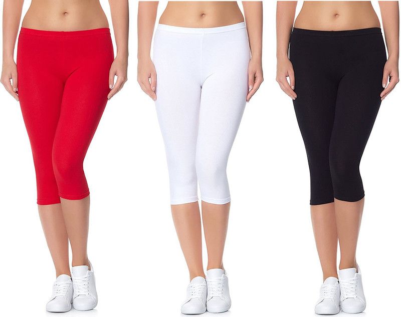 Ambika Articles stretchable Capri Women Reversible Multicolor Capri