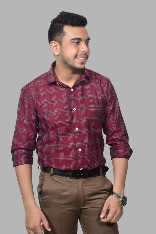 Men Regular Fit Checkered, Woven Design Party Shirt