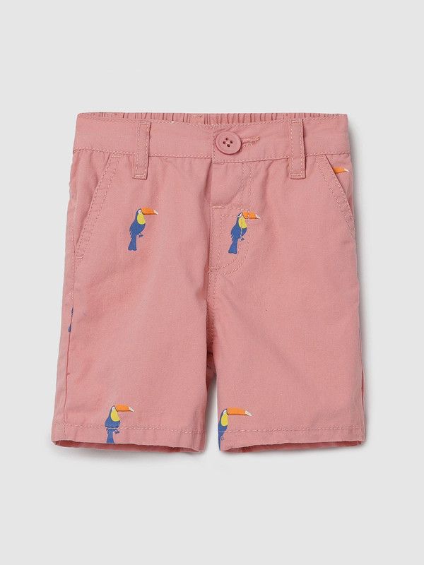 Short For Baby Boys Casual Printed Pure Cotton  (Pink, Pack of 1)