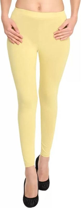 YIGIT Ankle Length Western Wear Legging  (Yellow, Solid)