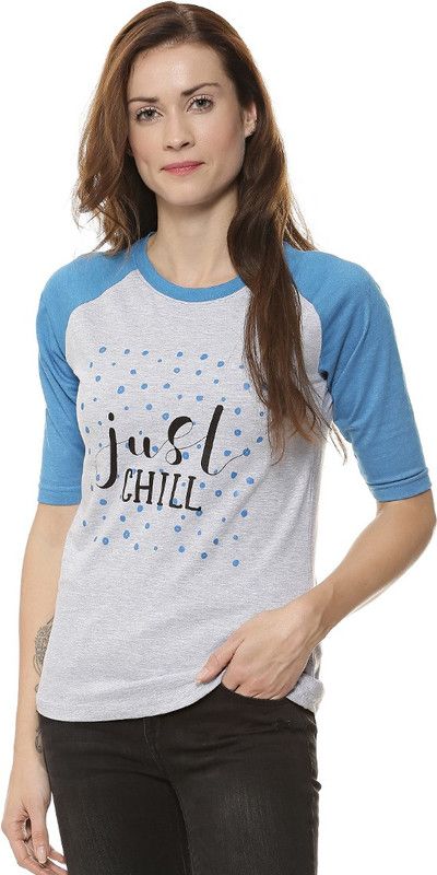 Casual Raglan Sleeves Color Block Women White, Blue Top