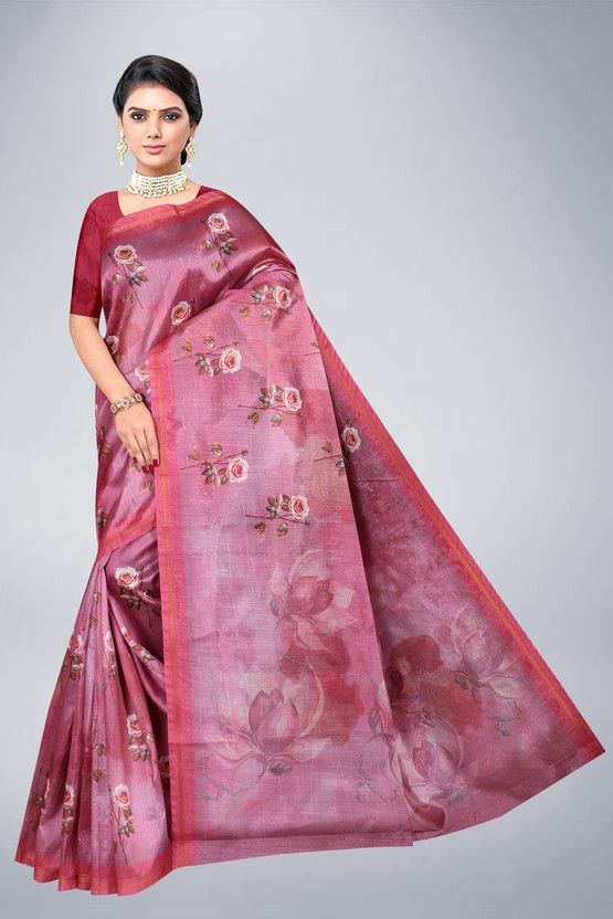 Digital Print Baluchari Art Silk Saree  (Multicolor)