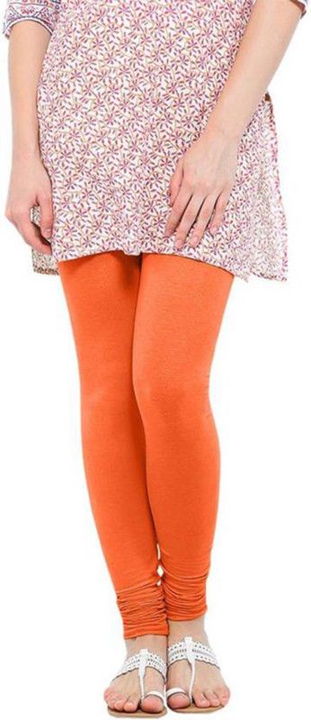 Mahadhi Ethnic Wear Legging  (Orange, Solid)