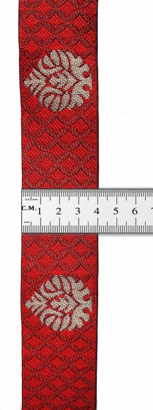 Mezin 1.50 inch Red Kalash-22 Banarasi Lace Border Reel for Saree, Dupatta, Reel Lace Saree Falls  (Red)