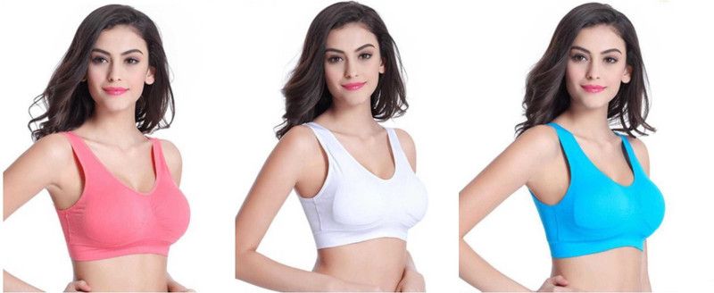 Pack of 3 Women Sports Non Padded Bra  (Pink, White, Light Blue)