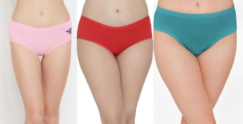 Pack of 3 Women Hipster Red, Pink, Green Panty